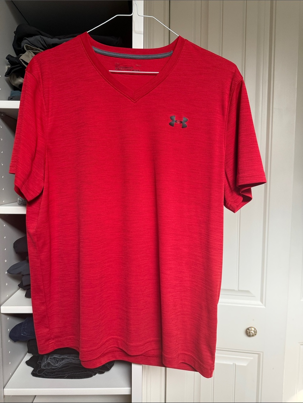 Under Armour Men’s Red V-Neck Athletic Tee